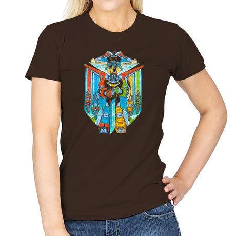 Stained Glass Defender Exclusive - Womens T-Shirts RIPT Apparel Small / Dark Chocolate