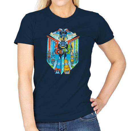 Stained Glass Defender Exclusive - Womens T-Shirts RIPT Apparel Small / Navy