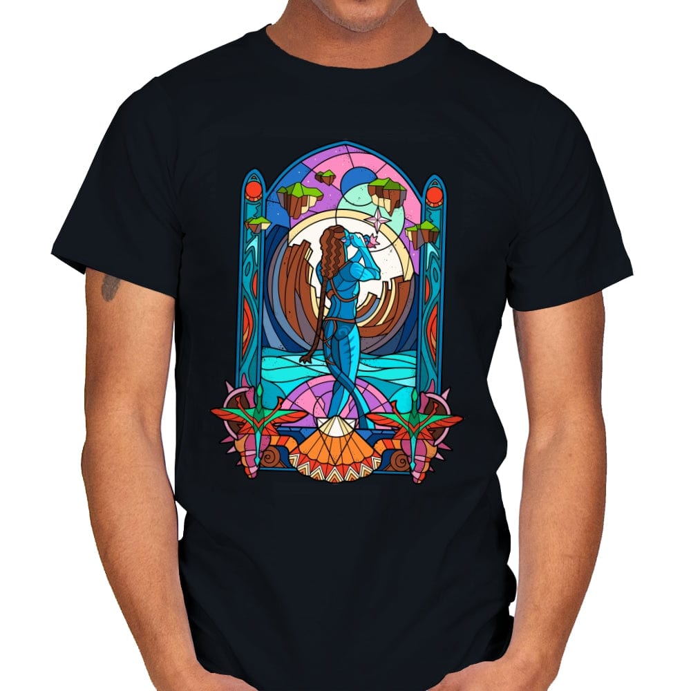 Stained Glass Paradise - Mens T-Shirts RIPT Apparel Small / Black