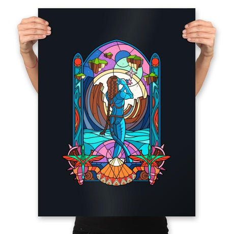 Stained Glass Paradise - Prints Posters RIPT Apparel 18x24 / Black