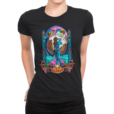 Stained Glass Paradise - Womens Premium T-Shirts RIPT Apparel Small / Black