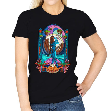 Stained Glass Paradise - Womens T-Shirts RIPT Apparel Small / Black