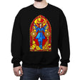 Stained Glass Sorcerer - Crew Neck Sweatshirt Crew Neck Sweatshirt RIPT Apparel Small / Black