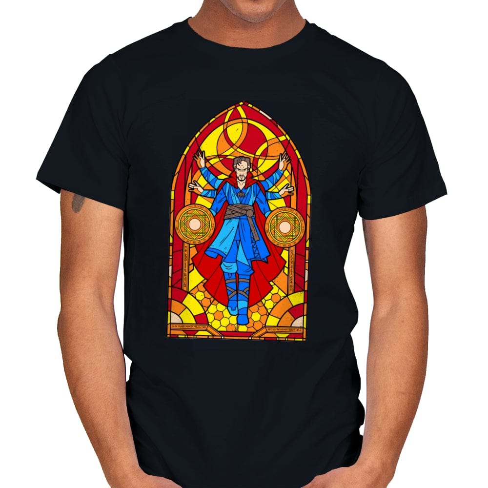 Stained Glass Sorcerer - Mens T-Shirts RIPT Apparel Small / Black