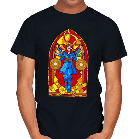 Stained Glass Sorcerer - Mens T-Shirts RIPT Apparel Small / Black