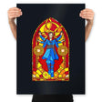 Stained Glass Sorcerer - Prints Posters RIPT Apparel 18x24 / Black