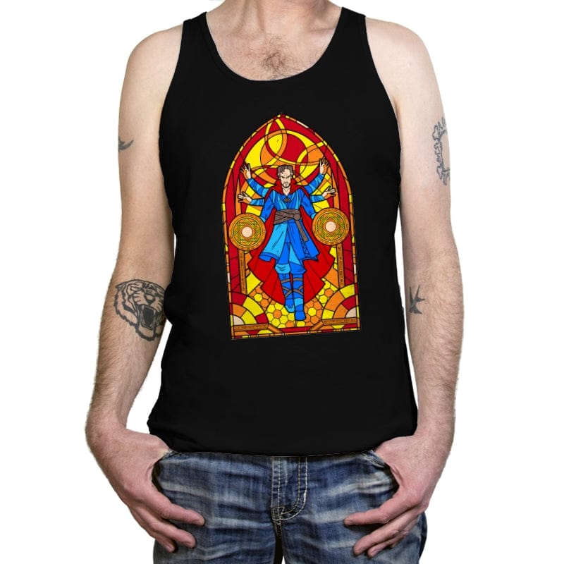 Stained Glass Sorcerer - Tanktop Tanktop RIPT Apparel X-Small / Black