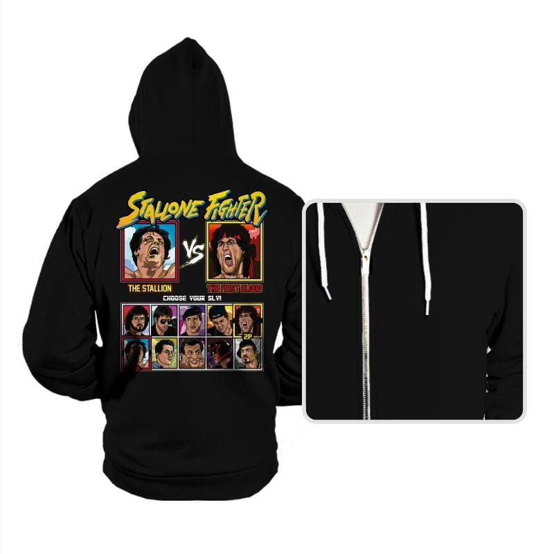 Stallone Fighter - Hoodies Hoodies RIPT Apparel Small / Black