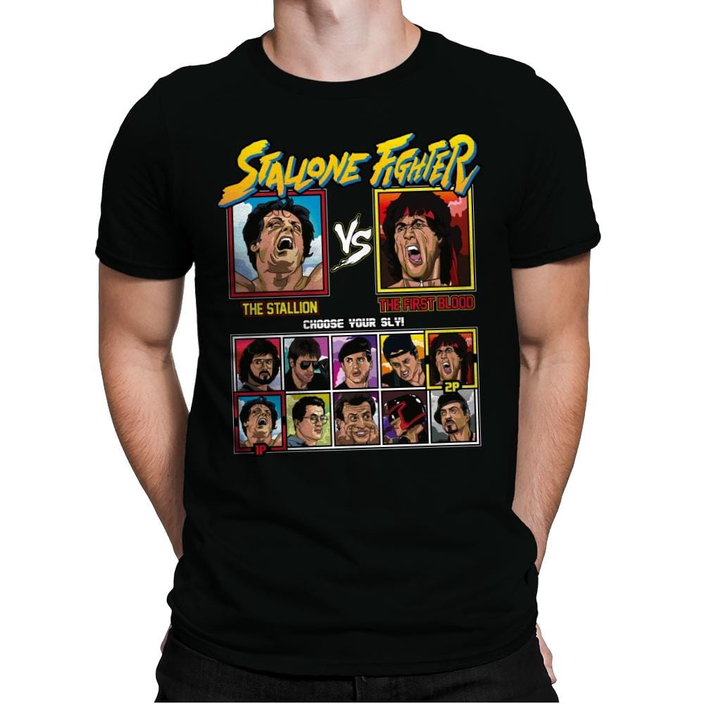 Stallone Fighter - Mens Premium T-Shirts RIPT Apparel Small / Black