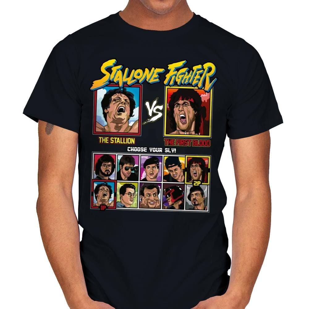 Stallone Fighter - Mens T-Shirts RIPT Apparel Small / Black