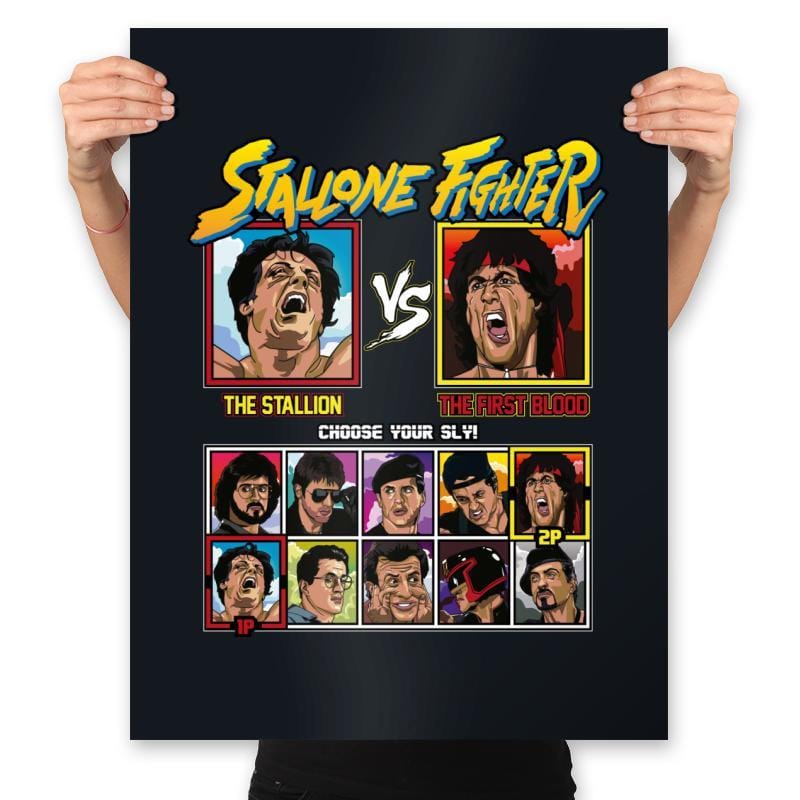 Stallone Fighter - Prints Posters RIPT Apparel 18x24 / Black