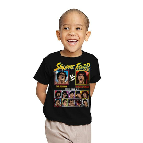 Stallone Fighter - Youth T-Shirts RIPT Apparel X-small / Black