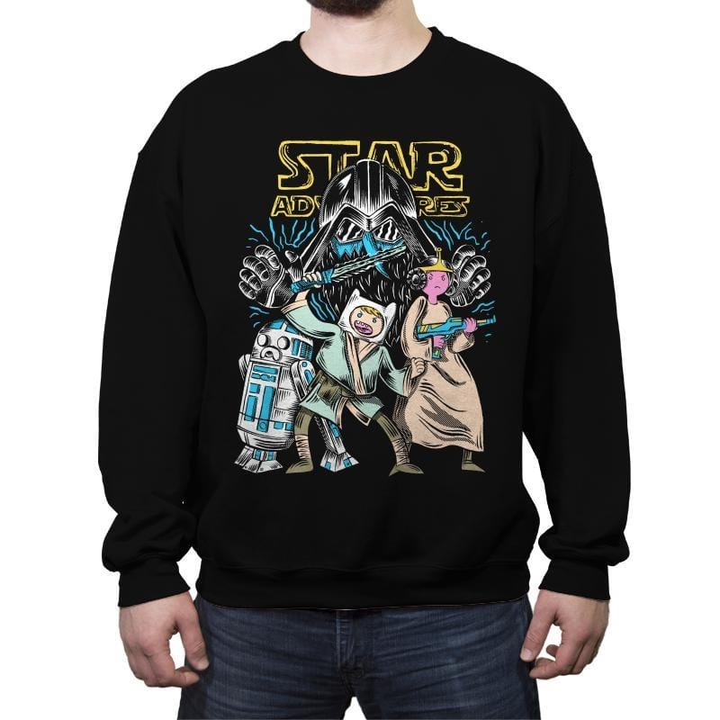 Star Adventures - Crew Neck Sweatshirt Crew Neck Sweatshirt RIPT Apparel Small / Black