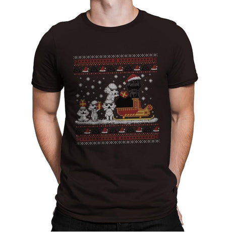Star Christmas - Ugly Holiday - Mens Premium T-Shirts RIPT Apparel Small / Dark Chocolate