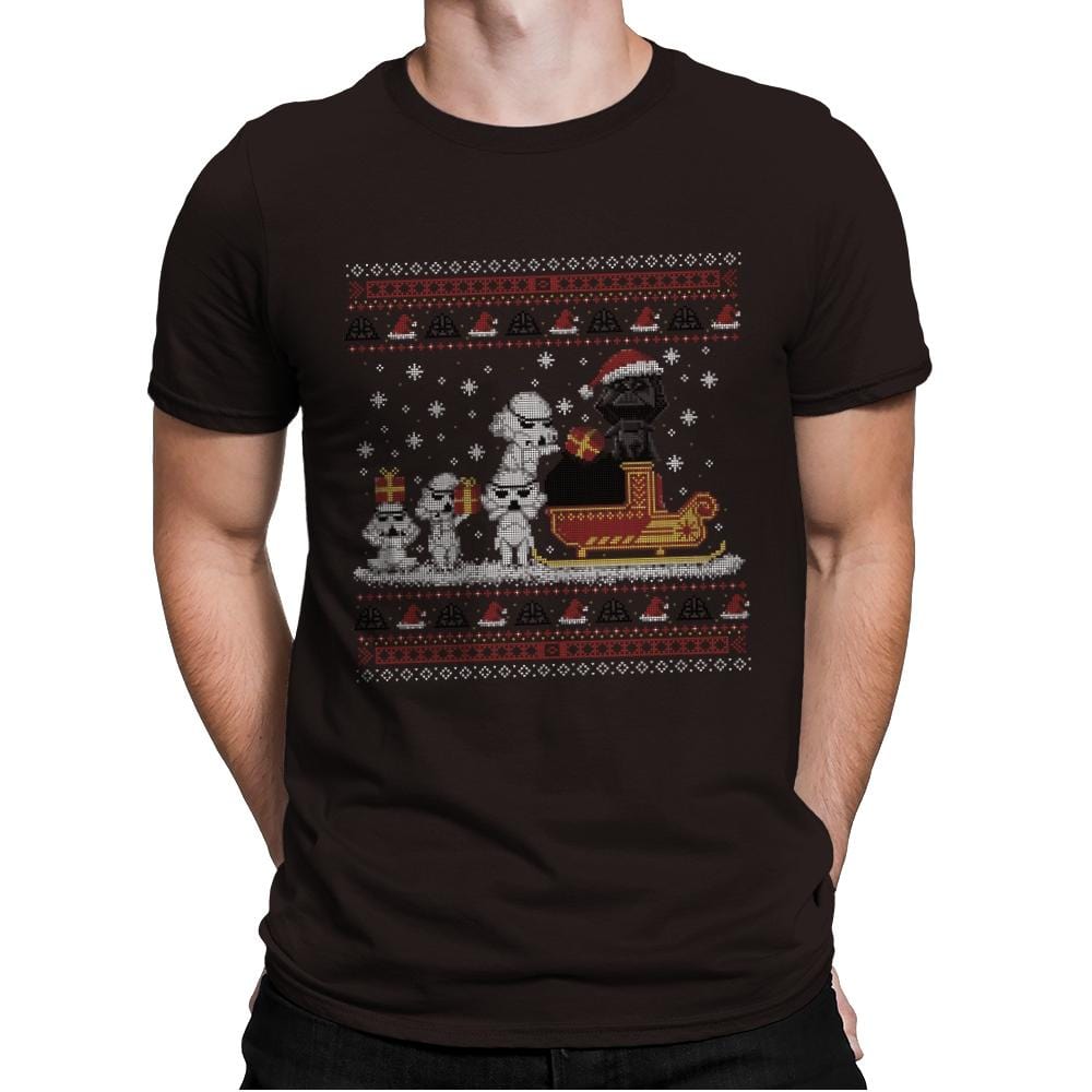 Star Christmas - Ugly Holiday - Mens Premium T-Shirts RIPT Apparel Small / Dark Chocolate