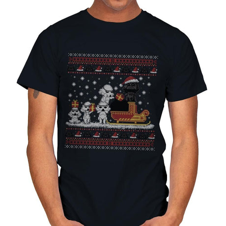 Star Christmas - Ugly Holiday - Mens T-Shirts RIPT Apparel Small / Black