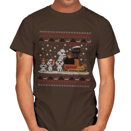 Star Christmas - Ugly Holiday - Mens T-Shirts RIPT Apparel Small / Dark Chocolate