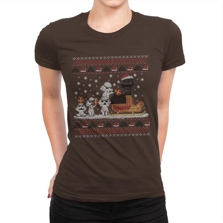 Star Christmas - Ugly Holiday - Womens Premium T-Shirts RIPT Apparel Small / Dark Chocolate