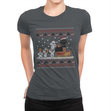 Star Christmas - Ugly Holiday - Womens Premium T-Shirts RIPT Apparel Small / Heavy Metal
