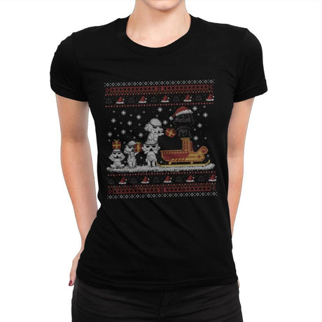 Star Christmas - Ugly Holiday - Womens Premium T-Shirts RIPT Apparel Small / Indigo