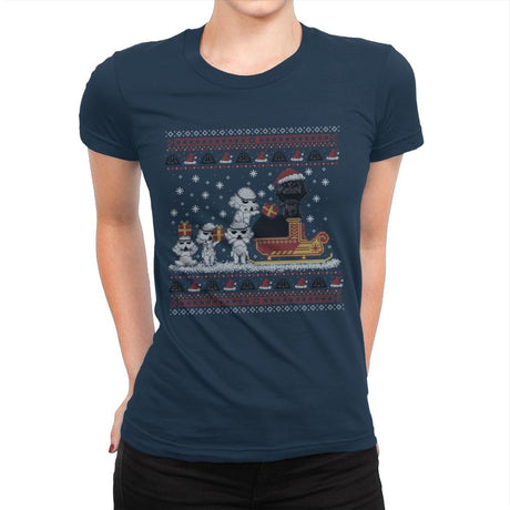 Star Christmas - Ugly Holiday - Womens Premium T-Shirts RIPT Apparel Small / Midnight Navy