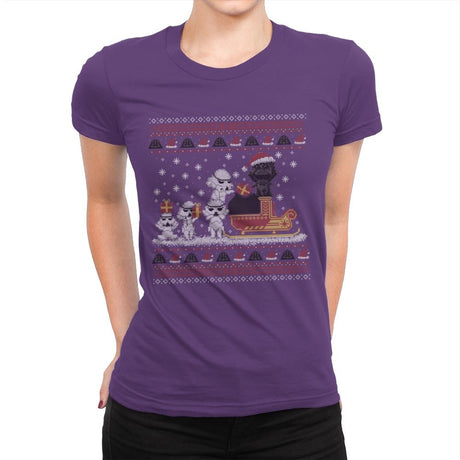 Star Christmas - Ugly Holiday - Womens Premium T-Shirts RIPT Apparel Small / Purple Rush
