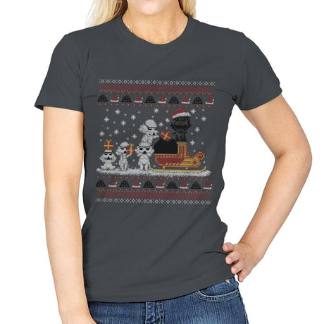 Star Christmas - Ugly Holiday - Womens T-Shirts RIPT Apparel Small / Charcoal
