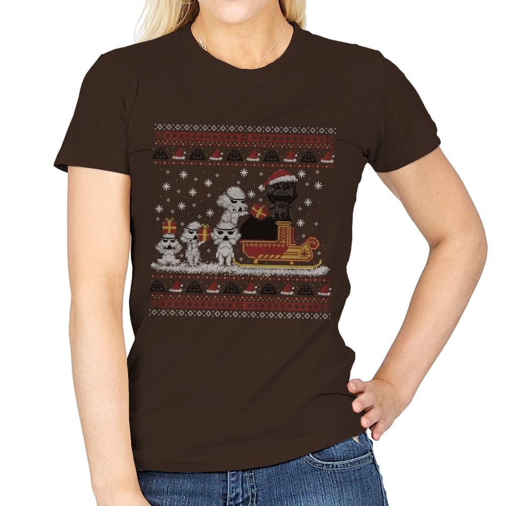 Star Christmas - Ugly Holiday - Womens T-Shirts RIPT Apparel Small / Dark Chocolate