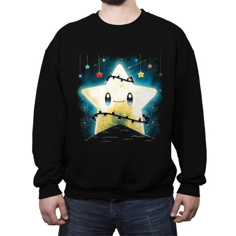 Star Lights - Crew Neck Sweatshirt Crew Neck Sweatshirt RIPT Apparel Small / Black