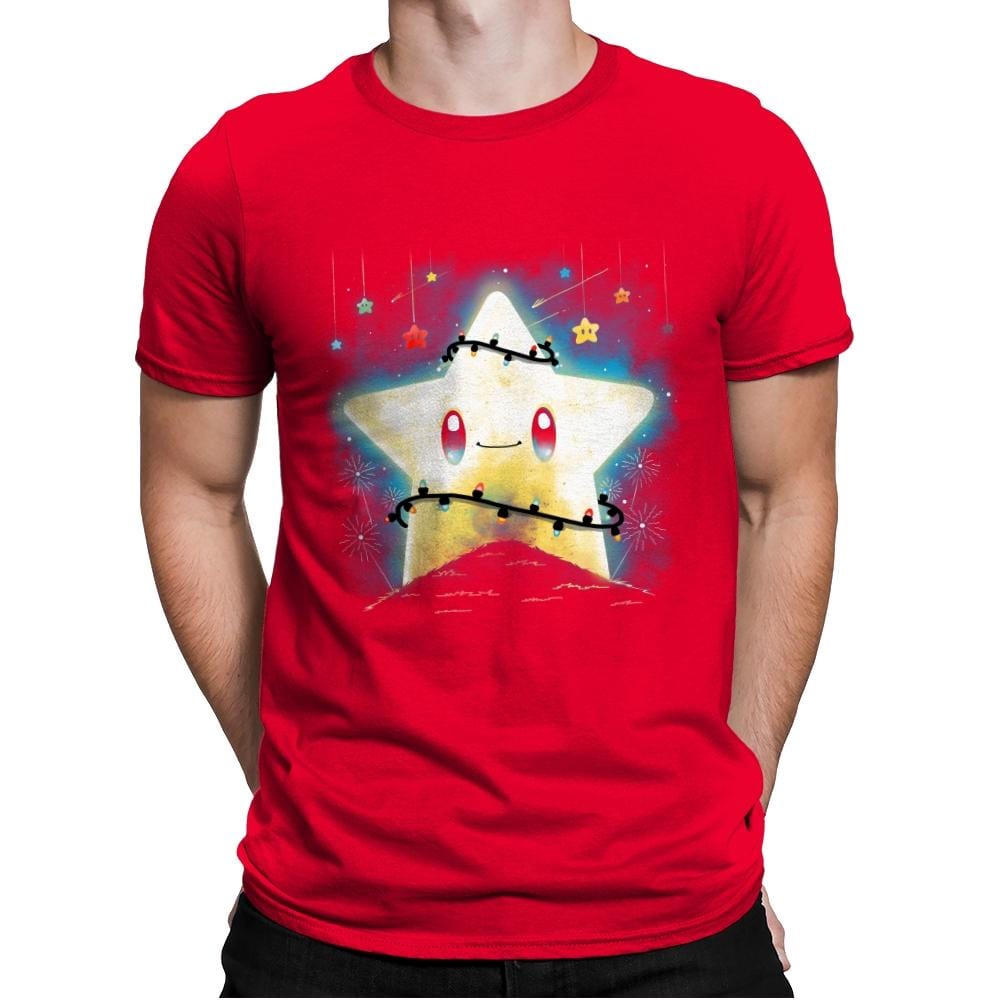 Star Lights - Mens Premium T-Shirts RIPT Apparel Small / Red