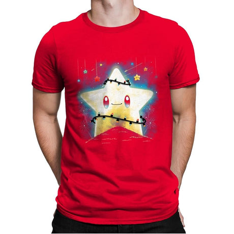 Star Lights - Mens Premium T-Shirts RIPT Apparel Small / Red