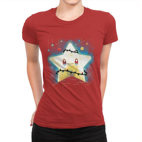 Star Lights - Womens Premium T-Shirts RIPT Apparel Small / Red