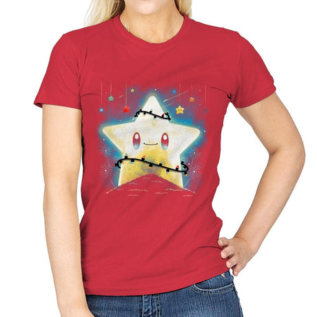 Star Lights - Womens T-Shirts RIPT Apparel Small / Red