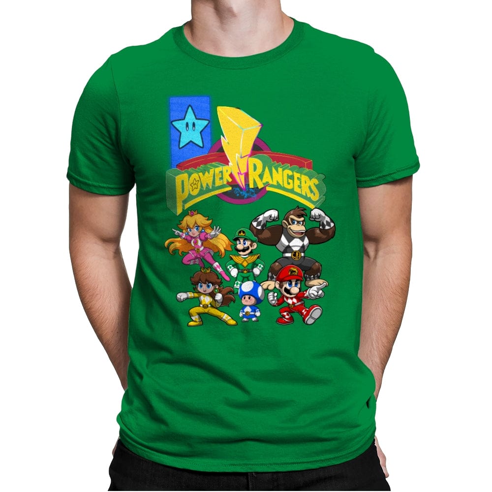 Star Power Rangers - Mens Premium T-Shirts RIPT Apparel Small / Kelly