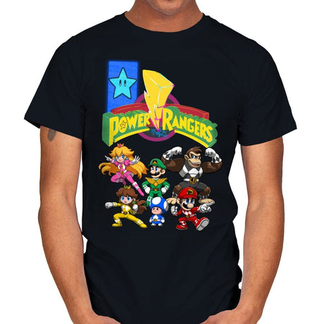 Star Power Rangers - Mens T-Shirts RIPT Apparel Small / Black