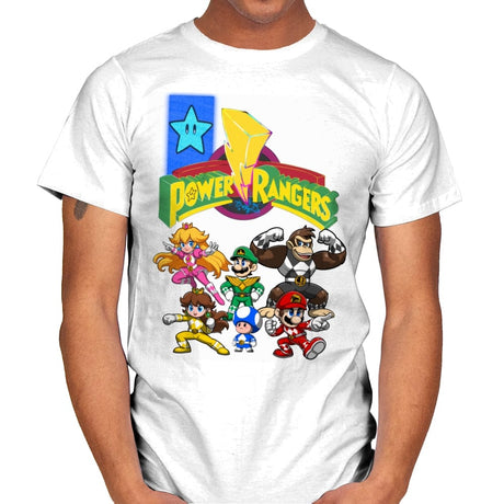 Star Power Rangers - Mens T-Shirts RIPT Apparel Small / White