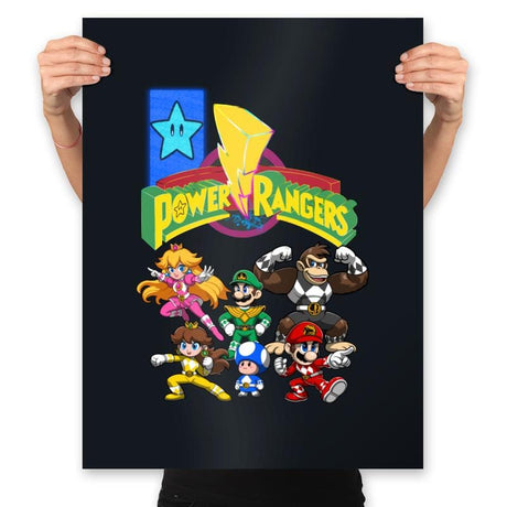 Star Power Rangers - Prints Posters RIPT Apparel 18x24 / Black