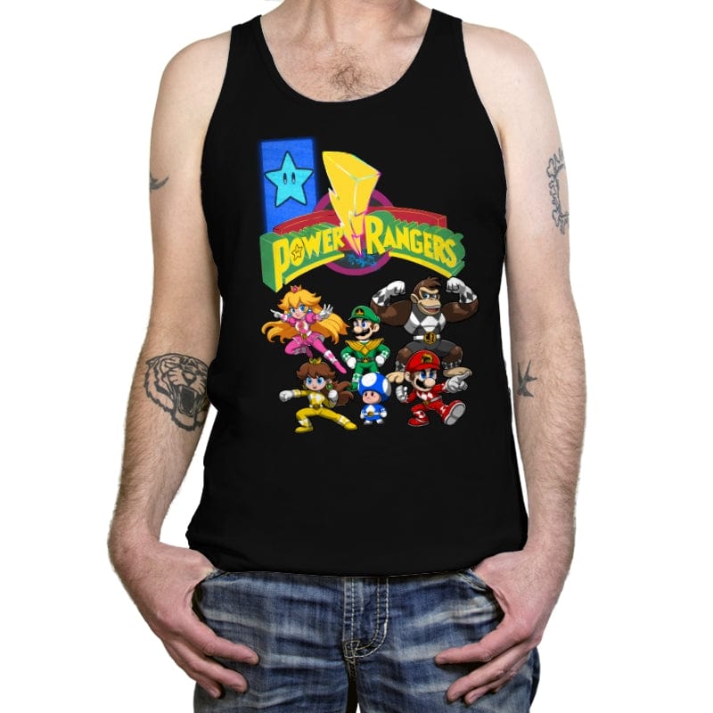 Star Power Rangers - Tanktop Tanktop RIPT Apparel X-Small / Black