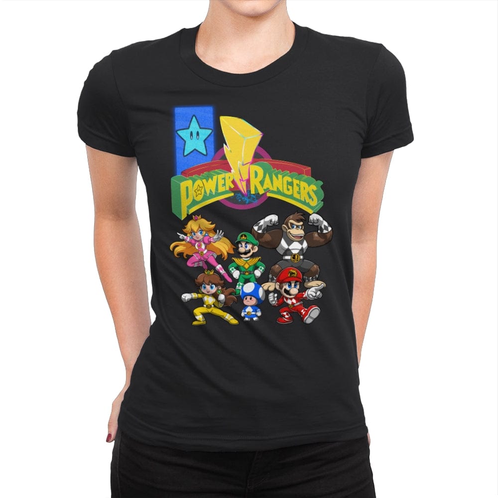 Star Power Rangers - Womens Premium T-Shirts RIPT Apparel Small / Black