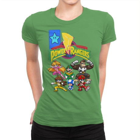 Star Power Rangers - Womens Premium T-Shirts RIPT Apparel Small / Kelly
