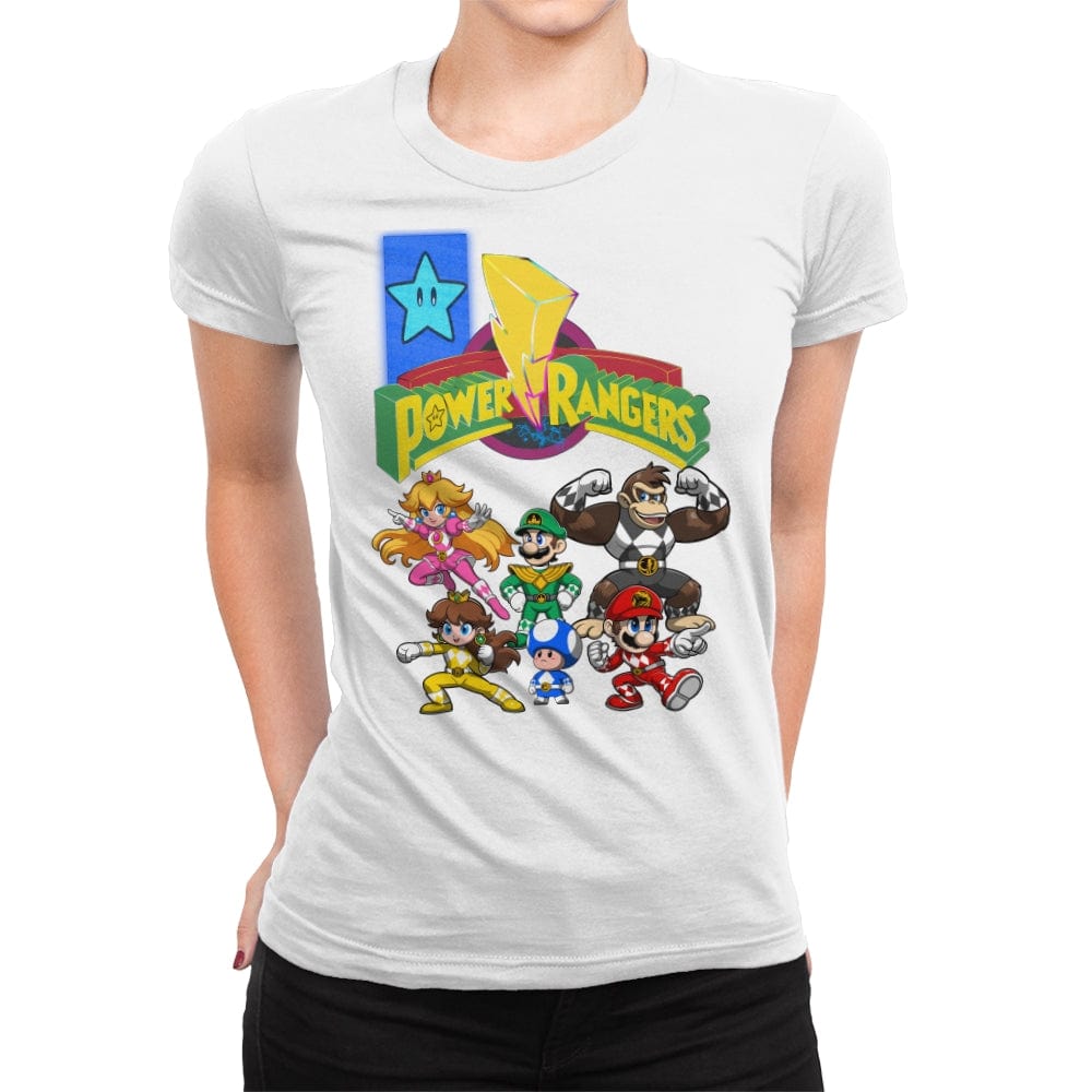 Star Power Rangers - Womens Premium T-Shirts RIPT Apparel Small / White