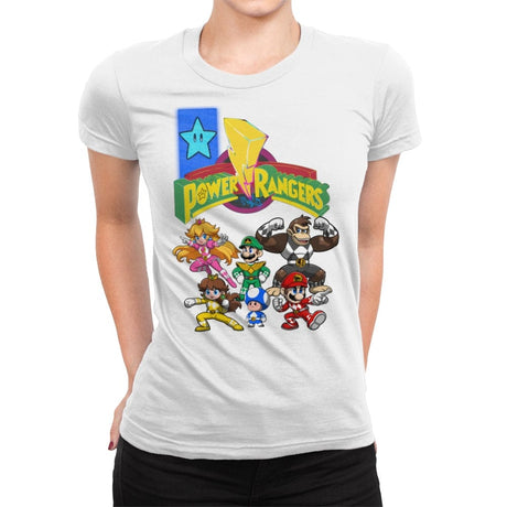 Star Power Rangers - Womens Premium T-Shirts RIPT Apparel Small / White