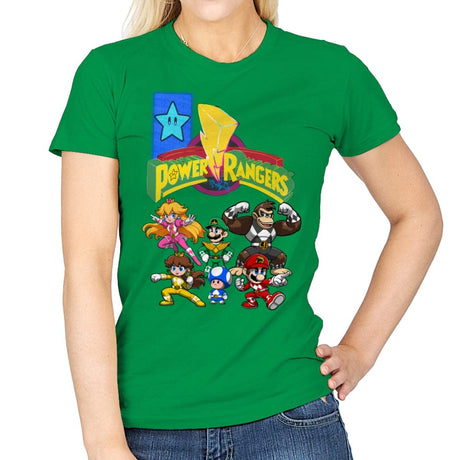 Star Power Rangers - Womens T-Shirts RIPT Apparel Small / Irish Green