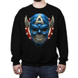 Star Spangled Skull - Crew Neck Sweatshirt Crew Neck Sweatshirt RIPT Apparel Small / Black