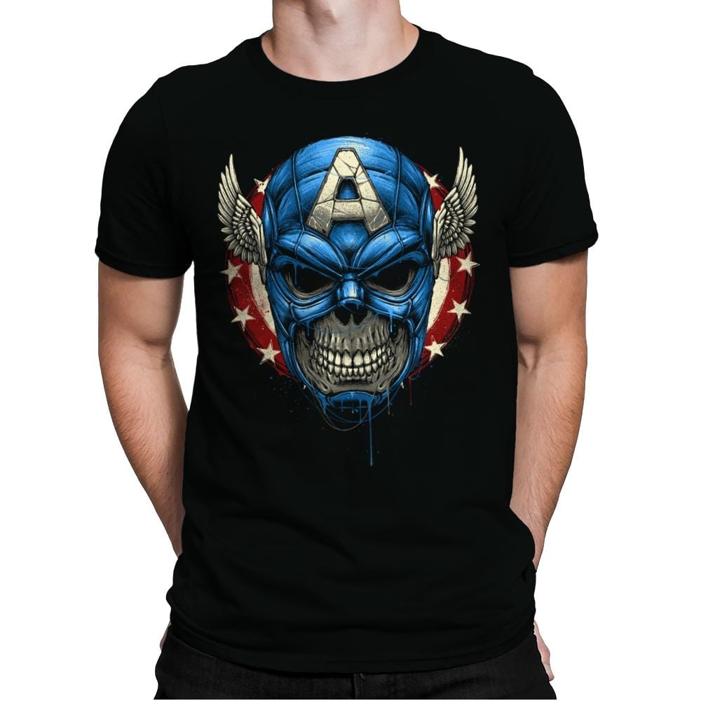 Star Spangled Skull - Mens Premium T-Shirts RIPT Apparel Small / Black