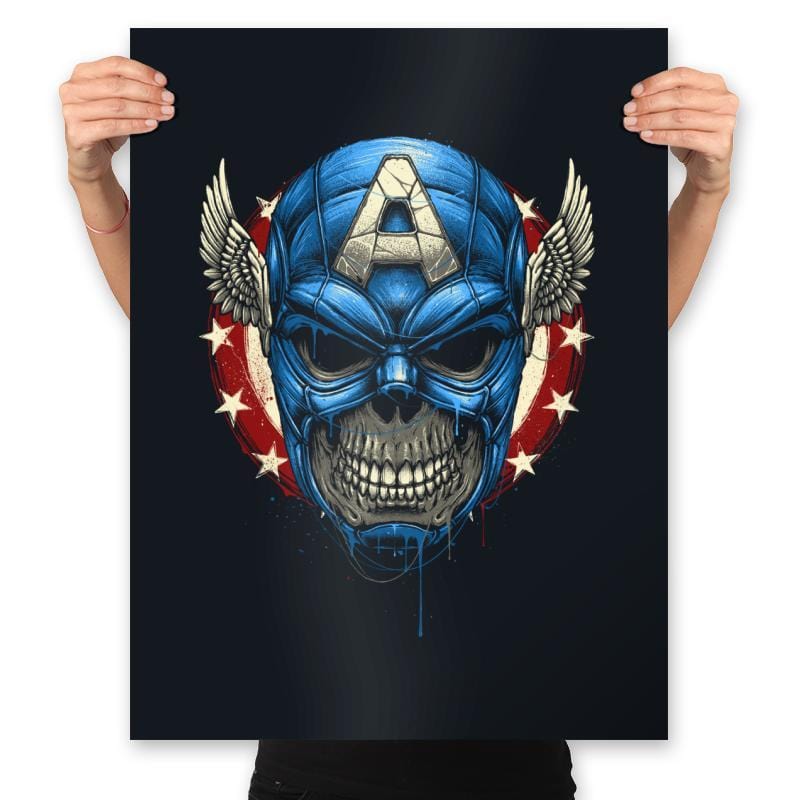 Star Spangled Skull - Prints Posters RIPT Apparel 18x24 / Black