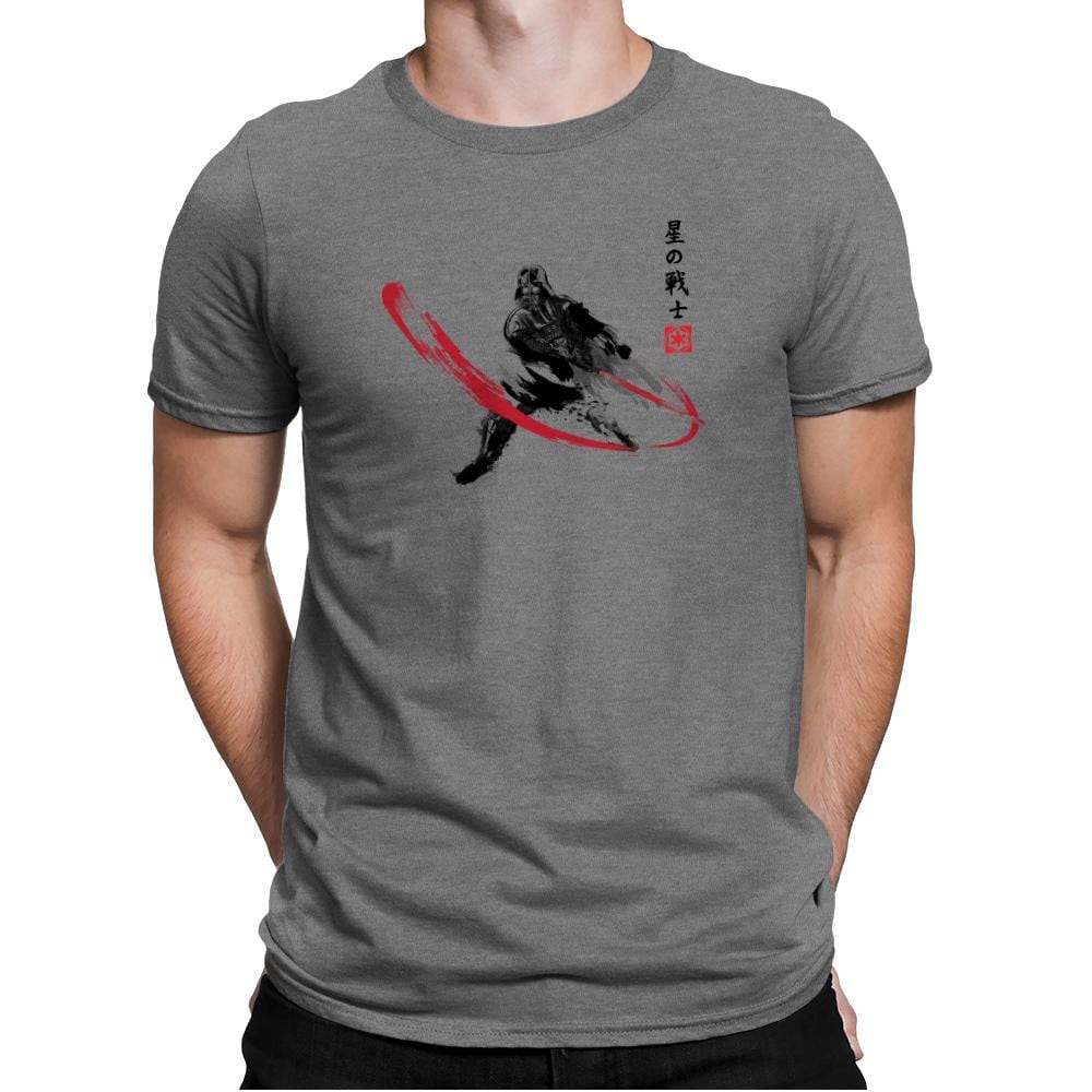 Star Warrior Sumi-E - Sumi Ink Wars - Mens Premium T-Shirts RIPT Apparel Small / Heather Grey