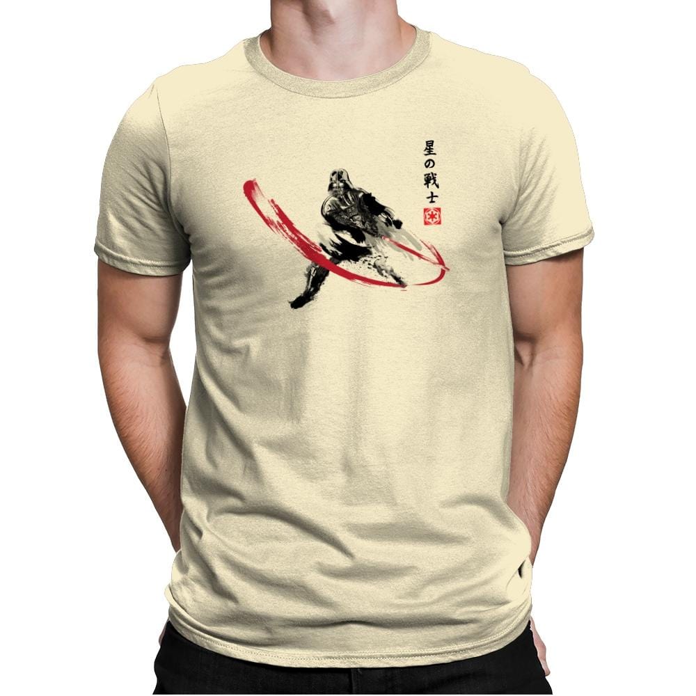 Star Warrior Sumi-E - Sumi Ink Wars - Mens Premium T-Shirts RIPT Apparel Small / Natural