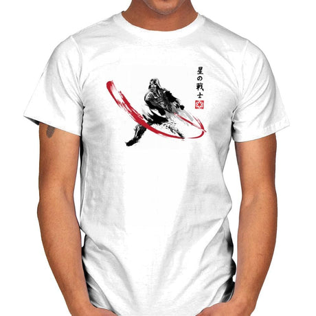 Star Warrior Sumi-E - Sumi Ink Wars - Mens T-Shirts RIPT Apparel Small / White