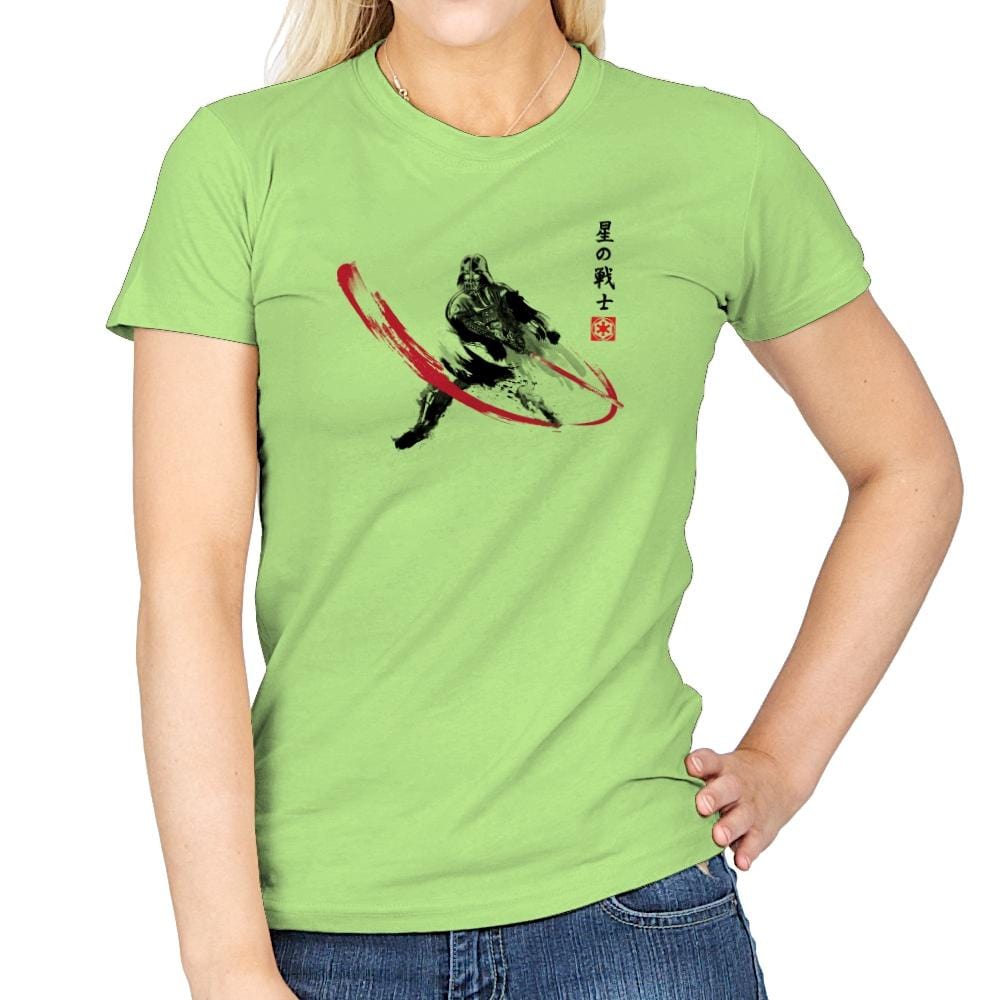 Star Warrior Sumi-E - Sumi Ink Wars - Womens T-Shirts RIPT Apparel Small / Mint Green
